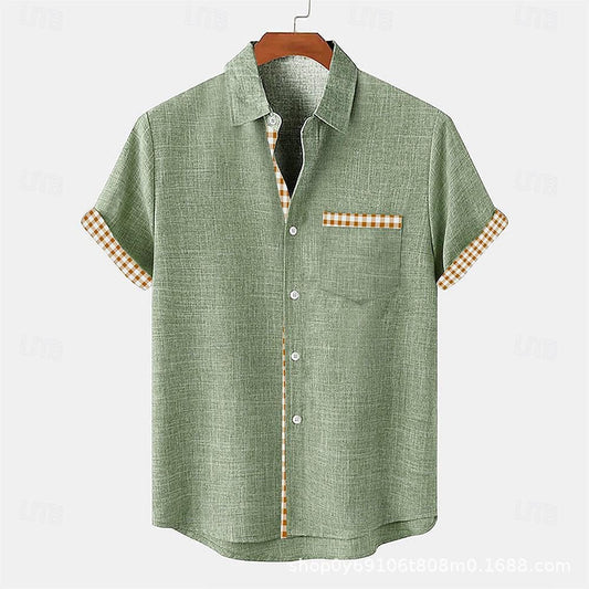Lorenzo Gingham-Trim Shirt