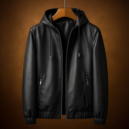 Leonis Leather Hooded Jacket