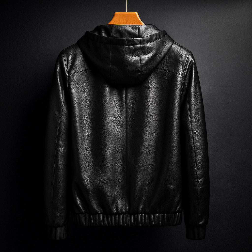 Leonis Leather Hooded Jacket