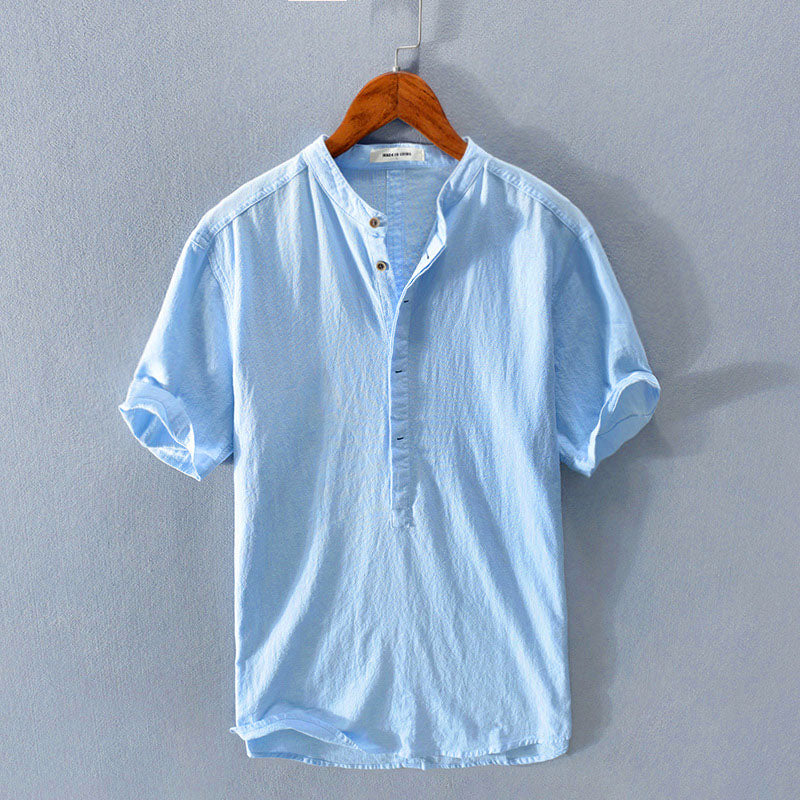 Santino Linen Henley Shirt